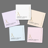 青モダンエレガントフェイク金ゴールドシザーヘアドレッサー スクエア名刺