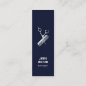 青モダンエレガントフェイク銀シザーコーム スキニー名刺 (正面)