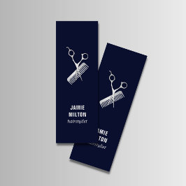 青モダンエレガントフェイク銀シザーコーム スキニー名刺