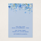 青モダンエレガントフローライヤリング表示カード (裏面)