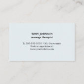 青モダンエレガント写真マッサージセラピスト ロイヤリティカード (裏面)