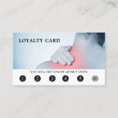 青モダンエレガント写真マッサージセラピスト ロイヤリティカード (正面)