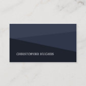 青モダンエレガント幾何学コンサルタント 名刺 (正面)