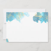 青モダンエレガント洗礼写真サンキューカード 招待状 (裏面)