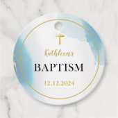 青モダンエレガント洗礼 フェイバータグ (正面)