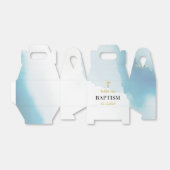 青モダンエレガント洗礼 フェイバーボックス (折り畳みなし)