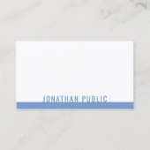 青モダンエレガント白テンプレートプロフェッショナル 名刺 (正面)