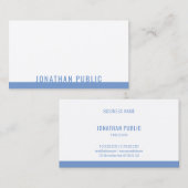 青モダンエレガント白テンプレートプロフェッショナル 名刺 (正面/裏面)