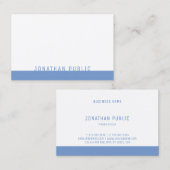 青モダンエレガント白プロフェッショナルテンプレート 名刺 (正面/裏面)