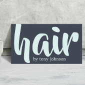 青モダンエレガント白美容師 名刺