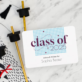 青モダンエレガント目盛りキャップパターン エンクロージャーカード