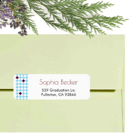 青モダンエレガント目盛りキャップパターン ラベル