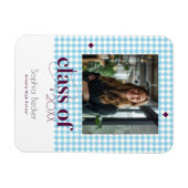 青モダンエレガント目盛キャップのパターン写真 マグネット (横)