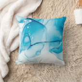 青モダンエレガント紋付 クッション (ブランケット)