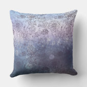 青モダンエレガント紫の花 クッション (裏面)