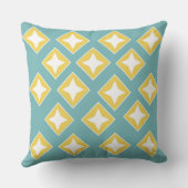 青モダンエレガント色の白い柄 クッション (裏面)