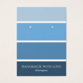 青モダンエレガント色ストライプパレットイヤリングカード (正面)