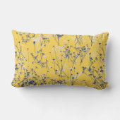 青モダンエレガント野草菜マスタード黄 ランバークッション (裏面)