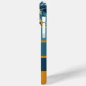 青モダンエレガント金ゴールドパーソナライズされた名 Case-Mate iPhoneケース (裏面 / 左)