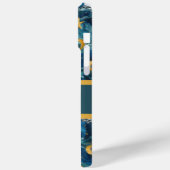 青モダンエレガント金ゴールドパーソナライズされた名 Case-Mate iPhoneケース (裏面 / 左)