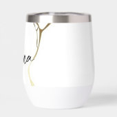 青モダンエレガント金ゴールド大理石パーソナライズされた名 (背面)