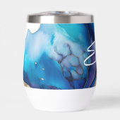 青モダンエレガント金ゴールド大理石パーソナライズされた名 (正面)