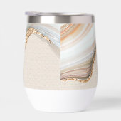 青モダンエレガント金ゴールド大理石パーソナライズされた名 (右面)