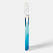 青モダンエレガント金ゴールド大理石パーソナライズされた名 Case-Mate iPhoneケース (裏面 / 左)