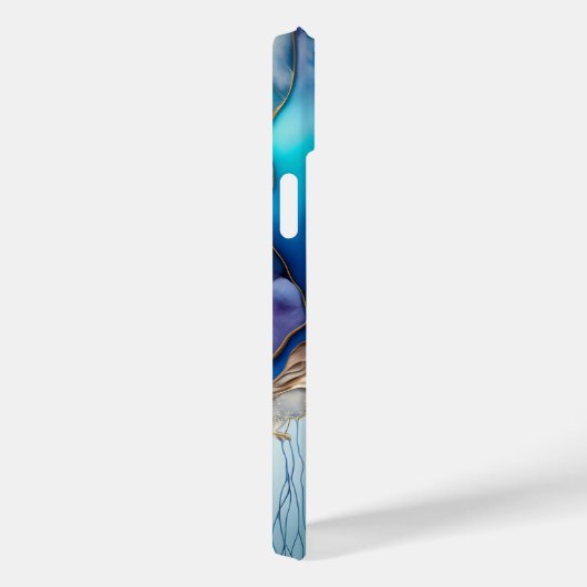 青モダンエレガント金ゴールド大理石パーソナライズされた名 Case-Mate iPhoneケース (裏面 / 右)