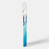 青モダンエレガント金ゴールド大理石パーソナライズされた名 Case-Mate iPhoneケース (裏面 / 左)