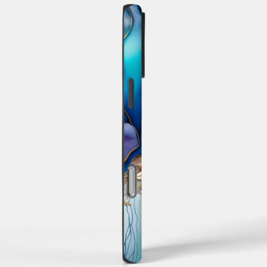 青モダンエレガント金ゴールド大理石パーソナライズされた名 Case-Mate iPhoneケース (裏面 / 右)