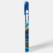 青モダンエレガント金ゴールド大理石宇宙 Case-Mate iPhoneケース (裏面 / 左)