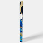 青モダンエレガント金ゴールド大理石宇宙 Case-Mate iPhoneケース (裏面 / 右)