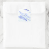 青モダンエレガント、白い大理石の花崗岩パターン スクエアシール (バッグ)