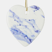 青モダンエレガント、白い大理石の花崗岩パターン セラミックオーナメント (右)