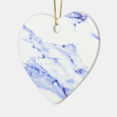 青モダンエレガント、白い大理石の花崗岩パターン セラミックオーナメント (左)