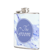 青モダンエレガント、白い大理石の花崗岩パターン フラスク (左)