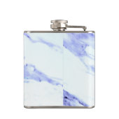 青モダンエレガント、白い大理石の花崗岩パターン フラスク (裏面)