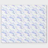 青モダンエレガント、白い大理石の花崗岩パターン ラッピングペーパー (フラット)