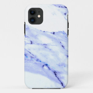 青モダンエレガント、白い大理石の花崗岩パターン iPhone 11 ケース