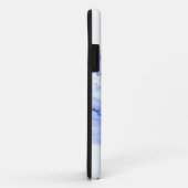 青モダンエレガント、白い大理石の花崗岩パターン Case-Mate iPhoneケース (裏面/右)