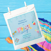 青モダンカラフル子プールパーティー フェイバーバッグ