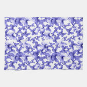 青モダンカラフル蝶 キッチンタオル (横)