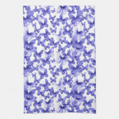 青モダンカラフル蝶 キッチンタオル (縦)