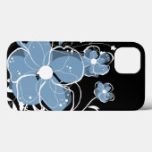 青モダンガーリーと白の花 Case-Mate iPhoneケース (裏面 (横))