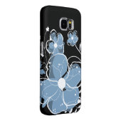 青モダンガーリーと白の花 Case-Mate iPhoneケース (裏面/右)