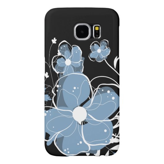 青モダンガーリーと白の花 Case-Mate iPhoneケース (裏面)
