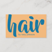 青モダンクールはっきりしたオレンジヘア 名刺 (正面)