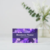 青モダンクール、紫、ピンクの抽象芸術 名刺 (スタンド正面)
