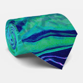 青モダングラデーション緑の旋回パターン ネクタイ (ロール)